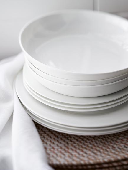 The White Company Symons Bone China Dinnerware Set, 12 Piece, White - view 2, White