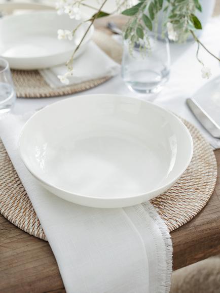 The White Company Symons Bone China Pasta Bowl, 24cm, White - view 2, White