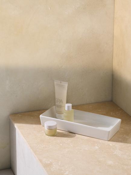 The White Company Morston Rectangular Bathroom Container, White - view 2, White