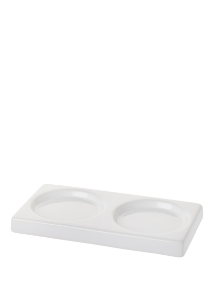 The White Company Morston Stoneware Bathroom Bottle Holder, White, White