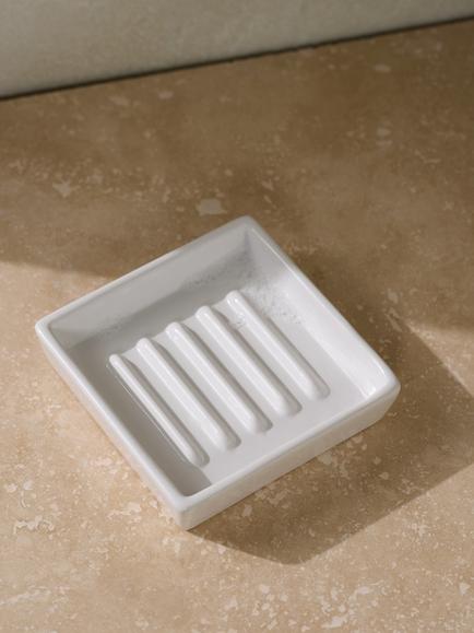 The White Company Morston Soap Dish, White - view 2, White