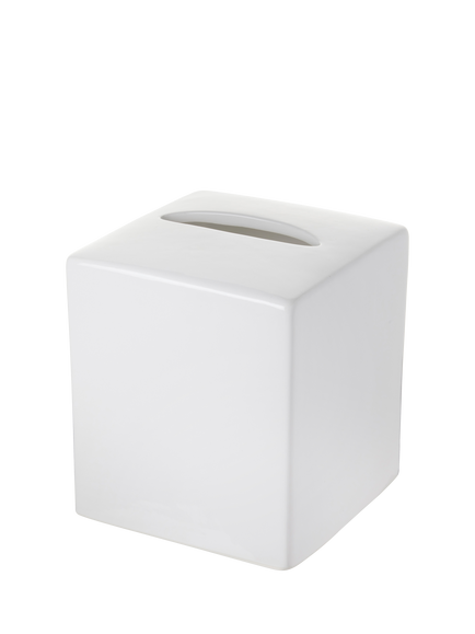 The White Company Morston Tissue Box Cover, White, White