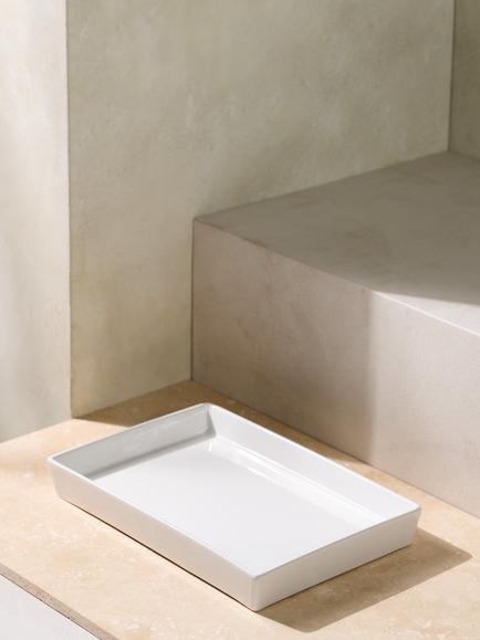 The White Company Morston Bathroom Accessory Tray, White - view 2, White