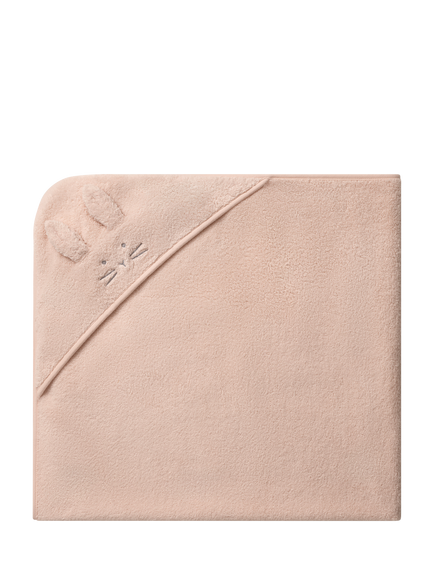 The White Company Organic Cotton Bunny Hooded Towel, Pink, Pink