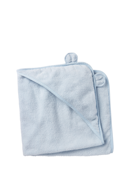 The White Company Organic Hydrocotton Hooded Towel, Blue, Blue