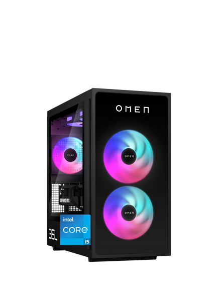 HP OMEN 35L GT16-0101na Desktop Gaming PC, Intel Core i5 Processor, 16GB RAM, 1TB SSD, RTX 5060 Ti, Mica Silver, Mica Silver