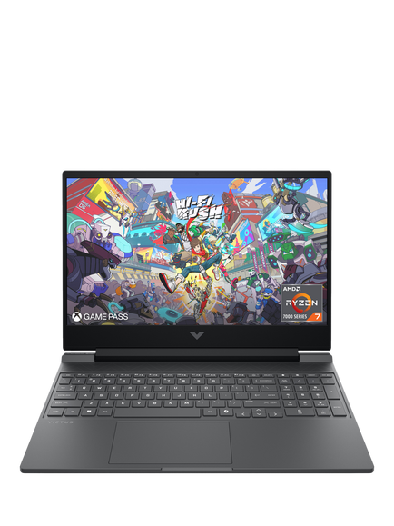 HP Victus 15-fb3101na Gaming Laptop, AMD Ryzen 7 Processor, 12GB RAM, 512GB SSD, RTX 3050, 15.6" Full HD, Mica Silver, Mica Silver