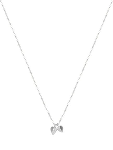 Dinny Hall Sterling Silver Heart Duo Pendant Necklace, Silver, Silver