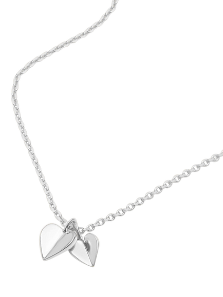 Dinny Hall Sterling Silver Heart Duo Pendant Necklace, Silver - view 2, Silver