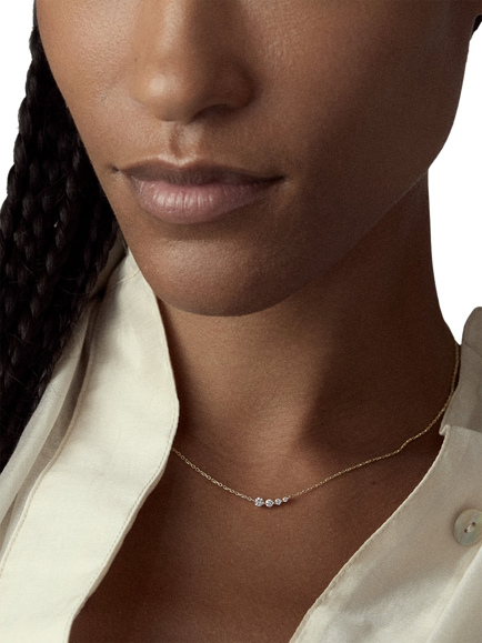 Dinny Hall 9ct Shuga Scoop Necklace - view 2, White Gold