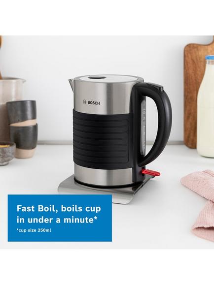 Bosch TWK7S03GB Silicone Electric Kettle, Black - view 2, Black