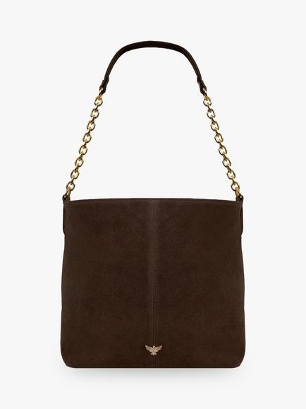 Apatchy London Izzie Suede Bag - view 2, Chocolate