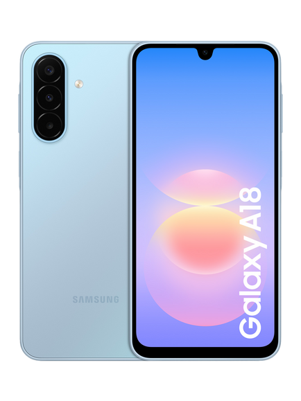 Samsung Galaxy A18 Smartphone, Android, 6.7”, 4GB RAM, SIM Free, 128GB, Light Blue