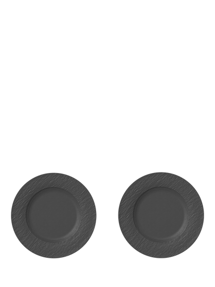 Villeroy & Boch Manufacture Rock Porcelain Dinner Plate, Set of 2, 27cm, Black, Black