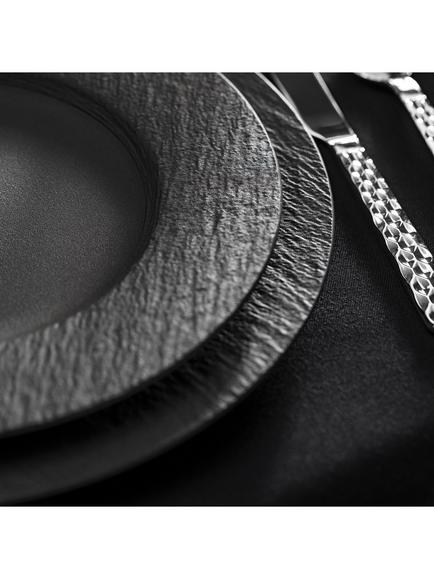 Villeroy & Boch Manufacture Rock Porcelain Salad Plate, Set of 2, 22cm, Black - view 2, Black