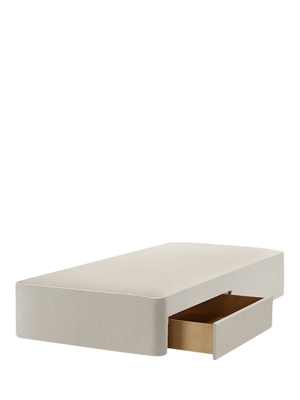 John Lewis OUTLET Pocket Sprung Upholstered 2 Drawer Divan Base, Single, Blue Denim, Blue Denim