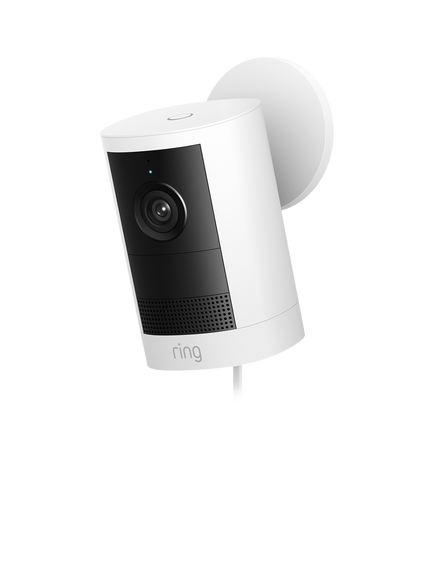 Ring Outdoor Camera (2nd Generation) Plug-In Smart Security Camera with Built-in Wi-Fi, White, White