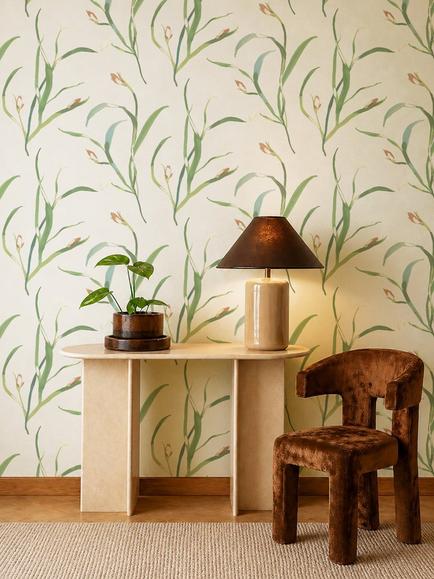 Harlequin Saona Wallpaper - view 2, Forest/Terracotta