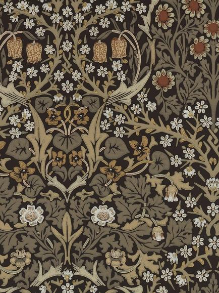 Morris & Co. Blackthorn Wallpaper, Charcoal