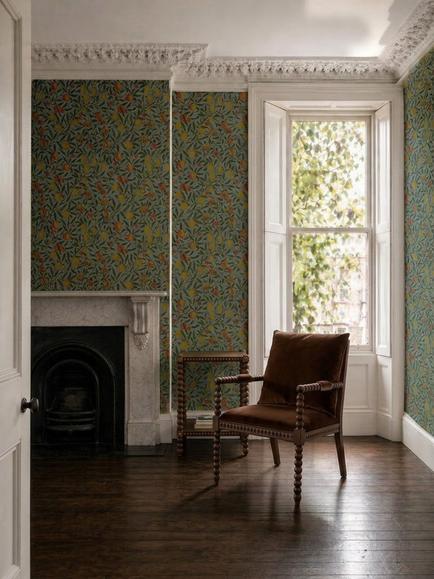Morris & Co. Fruit Wallpaper, MOW0167-02 - view 2, Woad
