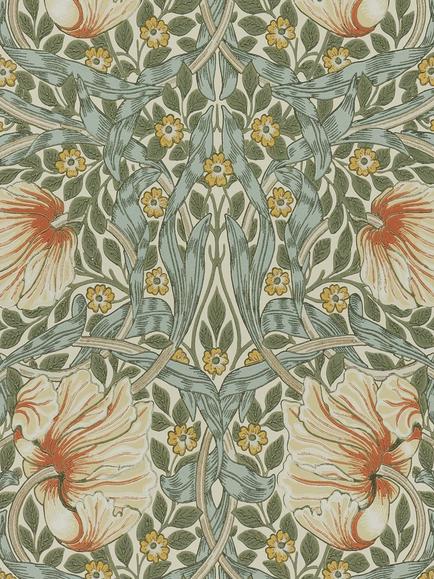 Morris & Co. Pimpernel Wallpaper, Bayleaf/Chalk