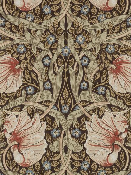 Morris & Co. Pimpernel Wallpaper, Walnut/Sage