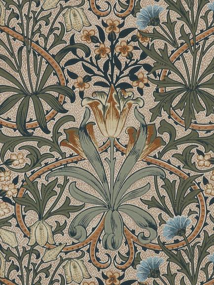 Morris & Co. Woodland Weeds Wallpaper, Bayleaf/Wheat
