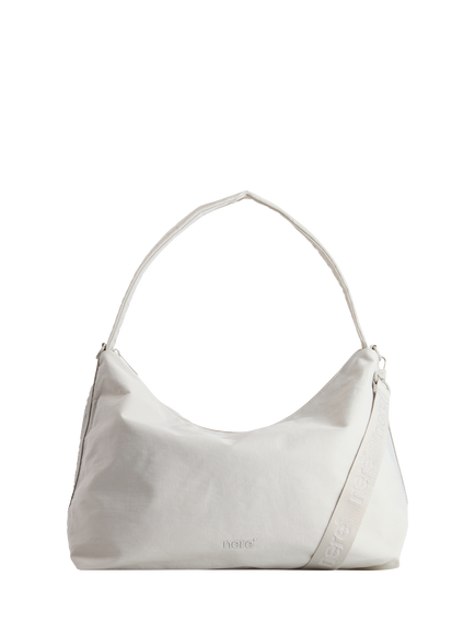 Nere Bondi Nylon Relaxed Hobo Bag, Cloud, Cloud
