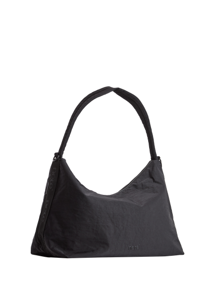 Nere Bondi Nylon Relaxed Hobo Bag, Black, Black