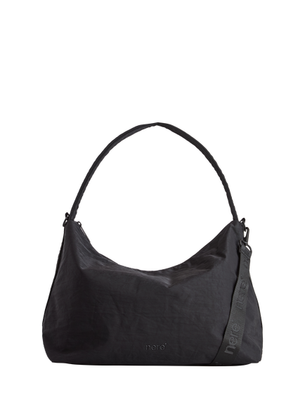 Nere Bondi Nylon Relaxed Hobo Bag, Black - view 2, Black