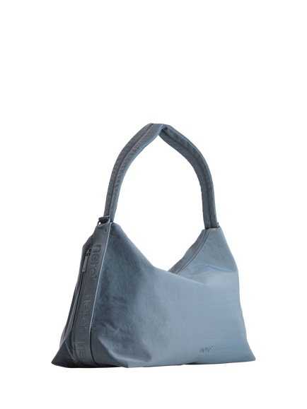 Nere Bondi Nylon Crossbody Hobo Bag, Slate, Slate