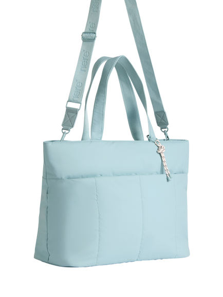 Nere Stori Quilted Tote Bag, Seafoam - view 2, Seafoam