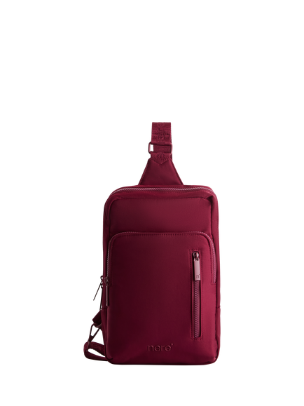 Nere Bondi Nylon Sling Backpack, Cherry