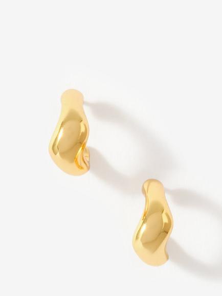 Mint Velvet Mini Wave Mini Hoop Earrings, Gold