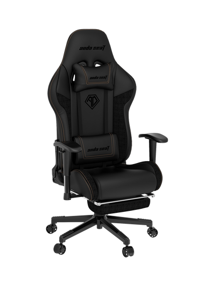 anda seaT Jungle 2 PVC Gaming Chair with Footrest, Black, Black