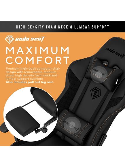 anda seaT Jungle 2 PVC Gaming Chair with Footrest, Black - view 2, Black