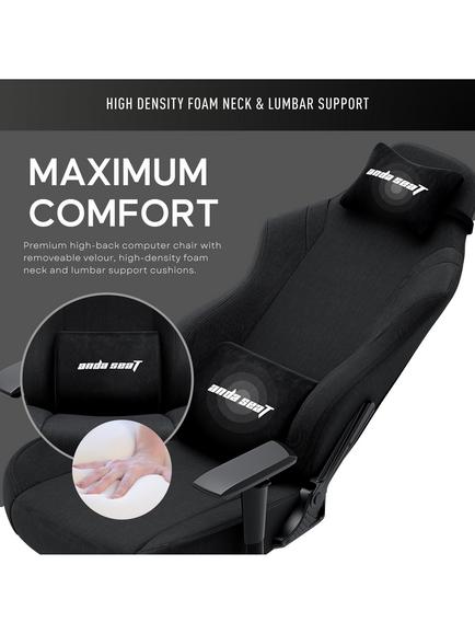 anda seaT Luna Fabric Premium Office & Gaming Chair, Large, Black - view 2, Black