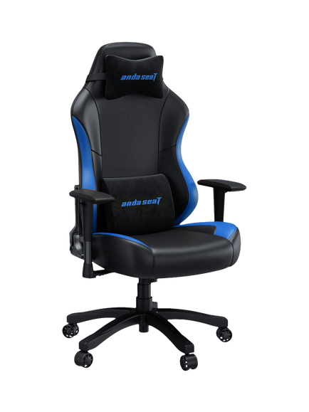anda seaT Luna PVC Premium Office & Gaming Chair, Large, Black/Blue, Black/Blue