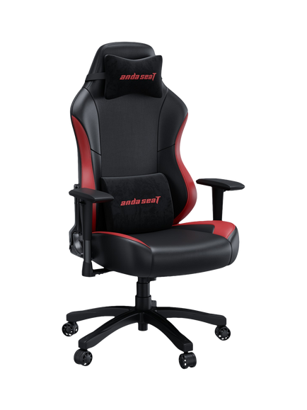 anda seaT Luna PVC Premium Office & Gaming Chair, Large, Black/Red, Black/Red