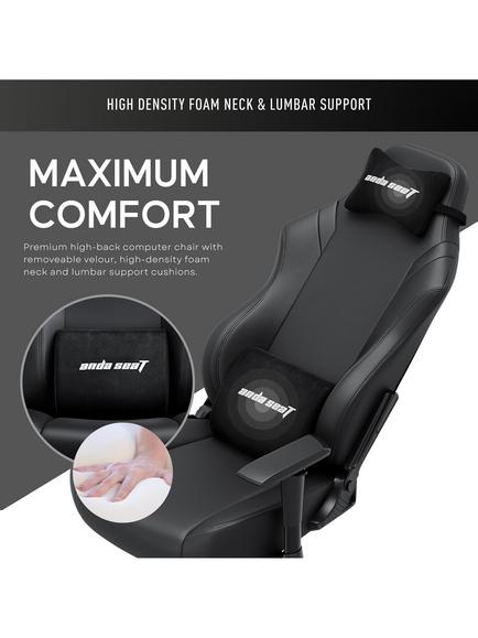 anda seaT Luna PVC Premium Office & Gaming Chair, Large, Black - view 2, Black
