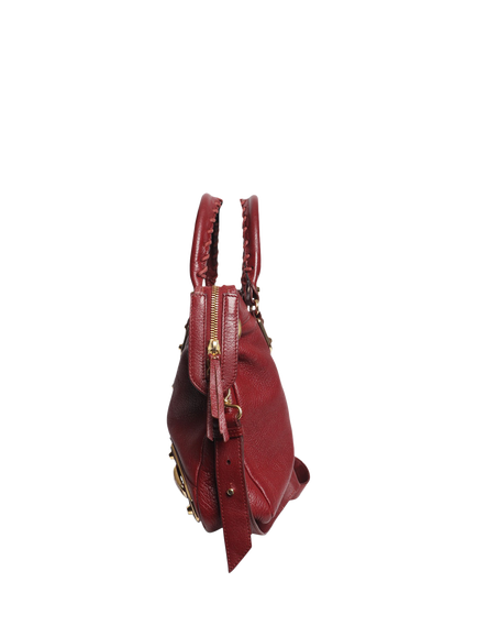 Pre-loved Balenciaga City  Leather Shoulder Bag, Burgundy - view 2, Burgundy