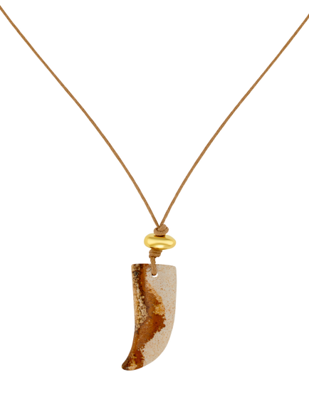 Orelia Jasper Tusk Adjustable Cord Necklace, Multi, Multi