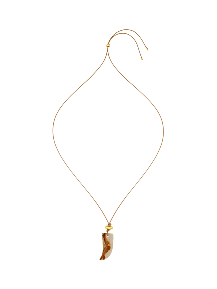 Orelia Jasper Tusk Adjustable Cord Necklace, Multi - view 2, Multi