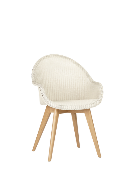 John Lewis Easdale OUTLET Lloyd Loom Dining Chair, Off White, Pure White