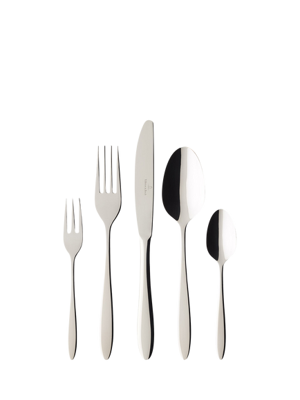 Villeroy & Boch Annalena Stainless Steel Cutlery Set, 30 Piece/6 Place Settings, Silver