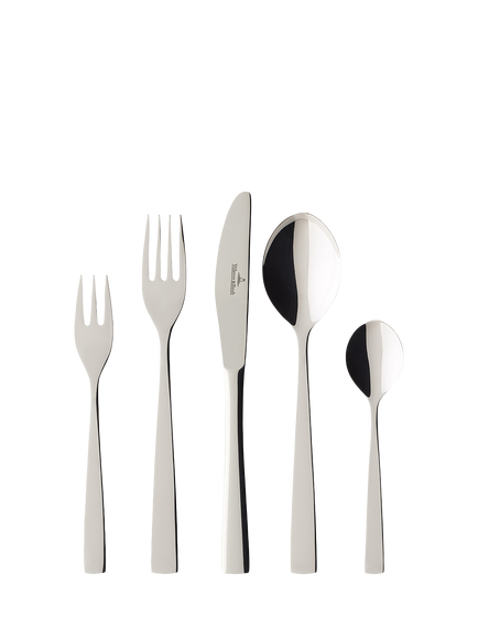 Villeroy & Boch Elisabeth Stainless Steel Cutlery Set, 30 Piece/6 Place Settings, Silver