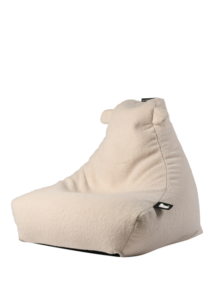 Extreme Lounging Kids' Mini Teddy Bean Bag, Ivory