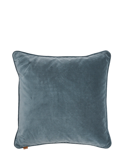 Neptune Cotton Velvet Cushion, Steel Blue