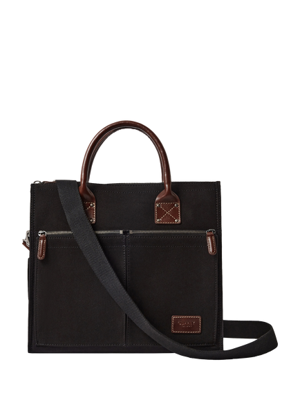 OSPREY LONDON Stockholm Messenger Bag, Black & Tan, Black & Tan