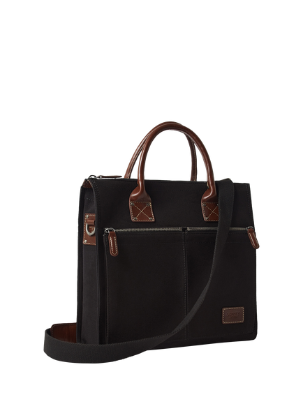 OSPREY LONDON Stockholm Messenger Bag, Black & Tan - view 2, Black & Tan